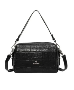 Bolso negro con doble asa Binnari Creta 21262