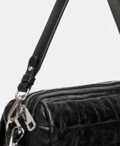 Bolso negro con doble asa Binnari Creta 21262