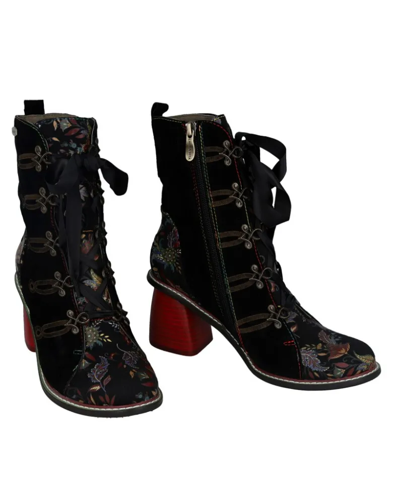 Botines con estampado floral Laura Vita Evcao 01