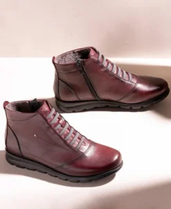 Botínes de piel burdeos Fluchos Susan F0356