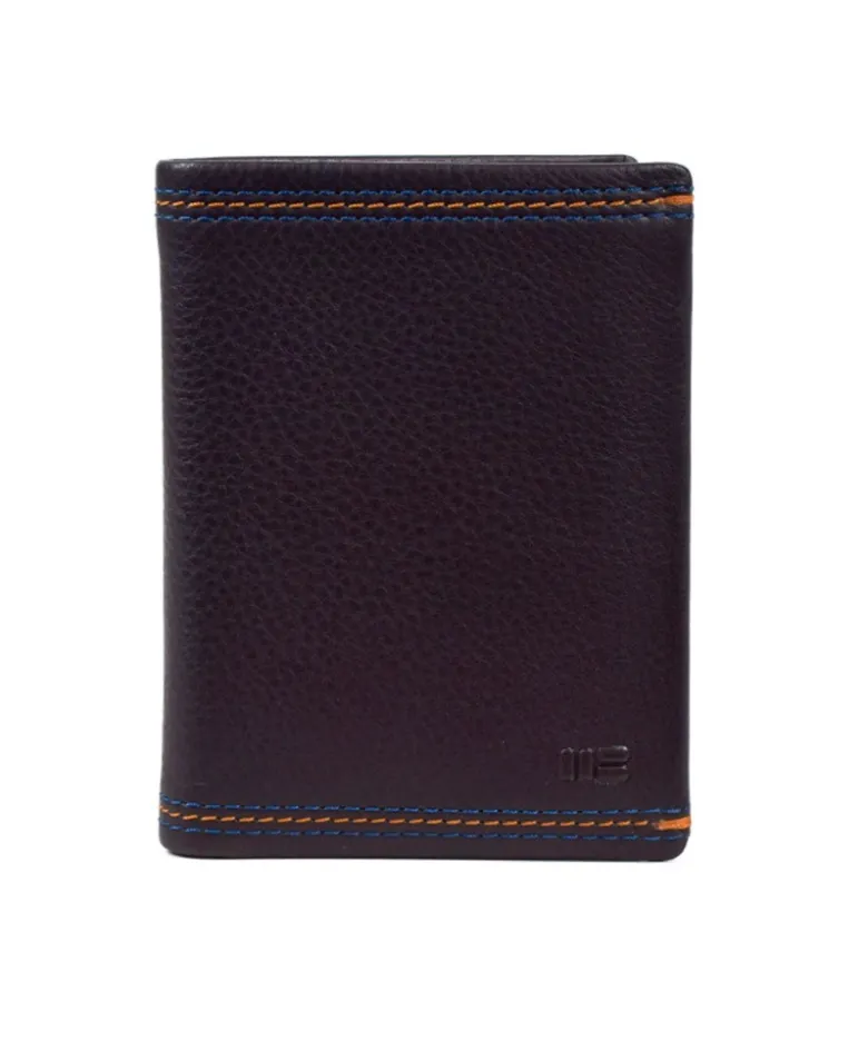 Cartera de piel con pespuntes Bellido 6282