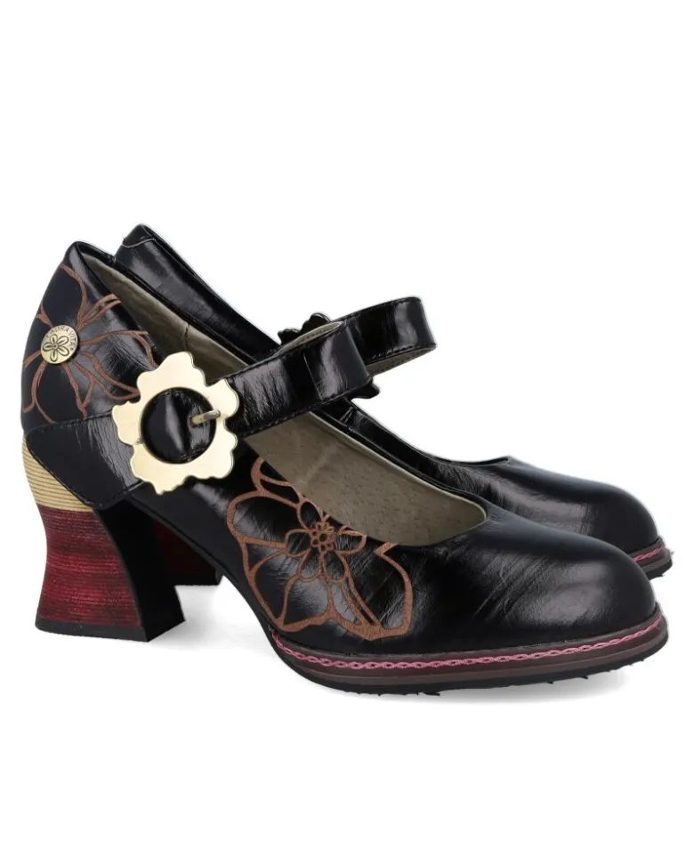 Zapatos de tacón pintados a mano Laura Vita Eleao 01
