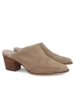 Zuecos para mujer de piel taupe Kissia 420